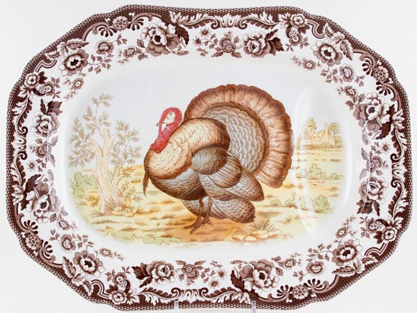 Meat Dish or Platter with Tree & Well Turkey c2005